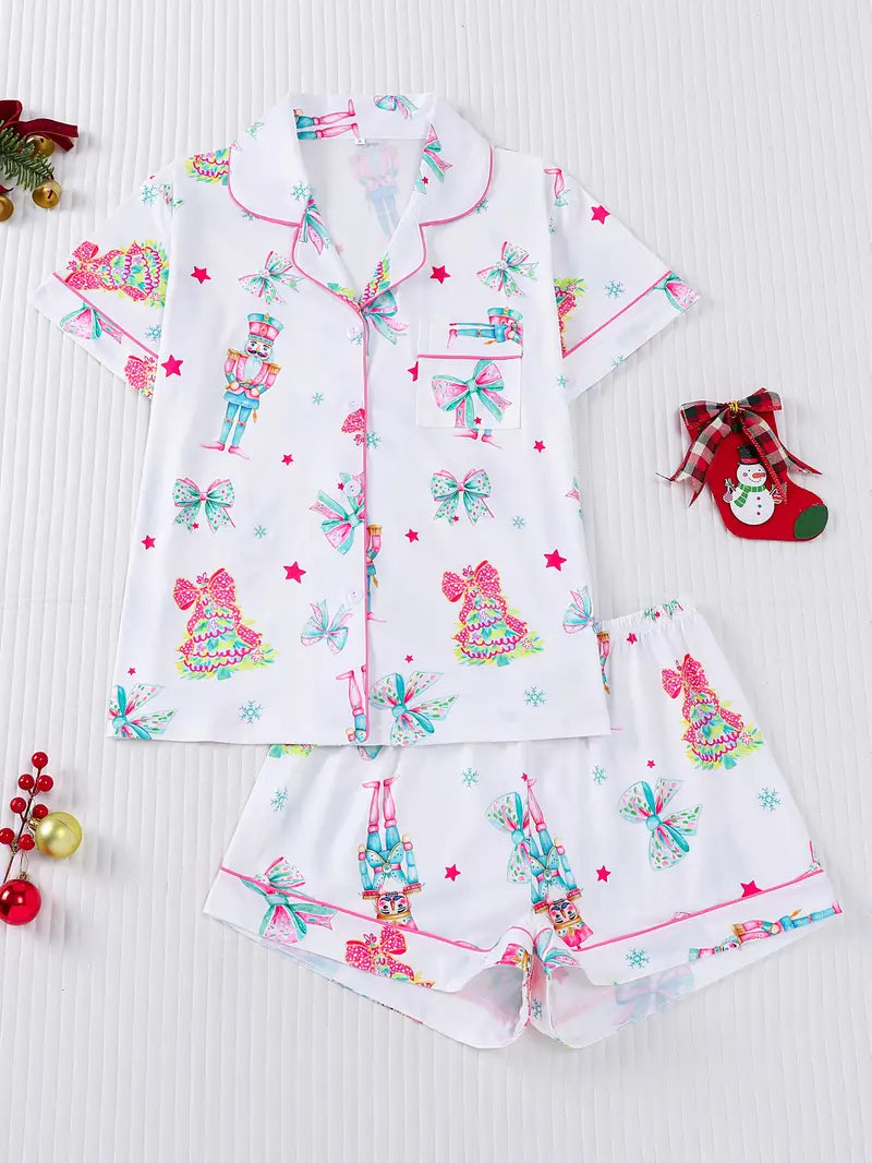 Women's Festive PJ Shorts Set